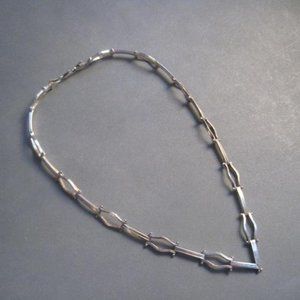 Modernist sterling silver chain necklace